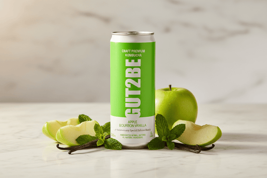 Комбуча с Ябълка и Бурбонска Ванилия: Класическа Комбинация за Истински Ценители - GUT2BE Комбуча