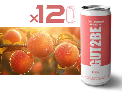 zobrazhenie na 12 kena kombucha s praskova, s naturalni sastavki i osvezhavashti kachestva – GUT2BE
